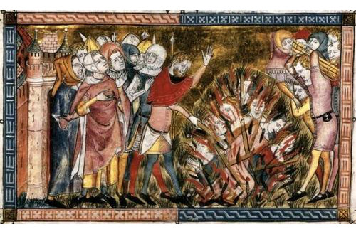 14世纪自挞者屠杀犹太人的画作 图片来源于网络
